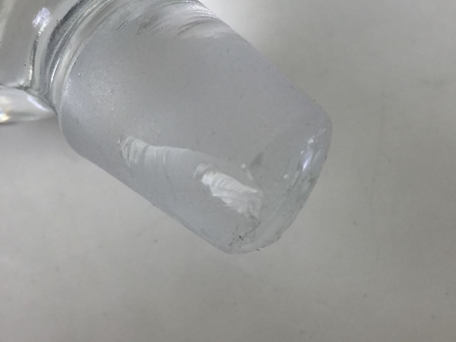 Glass Perfume Bottle With Bird Stopper Note Small Chips On Bottom Of Stopper [Photo 3]