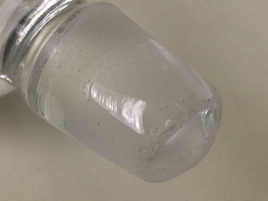 Glass Perfume Bottle With Bird Stopper Note Small Chips On Bottom Of Stopper [Photo 11]