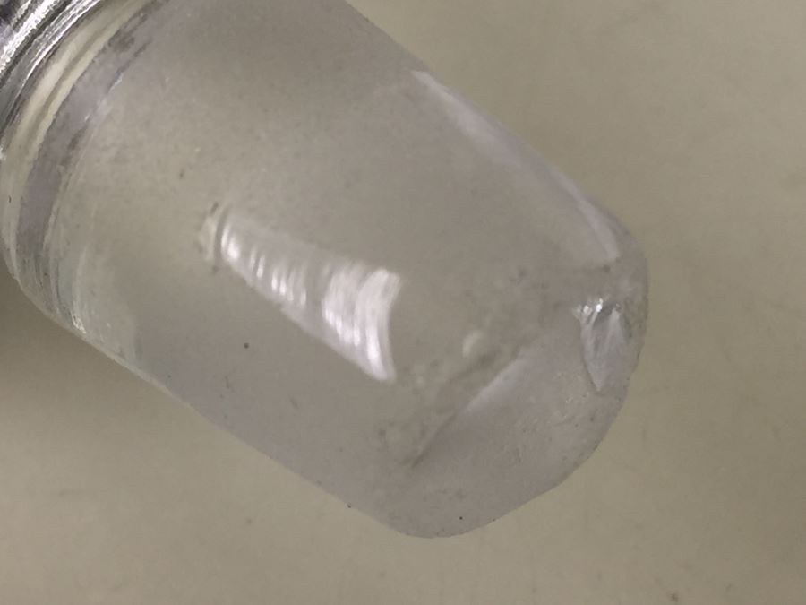 Glass Perfume Bottle With Bird Stopper Note Small Chips On Bottom Of Stopper [Photo 10]