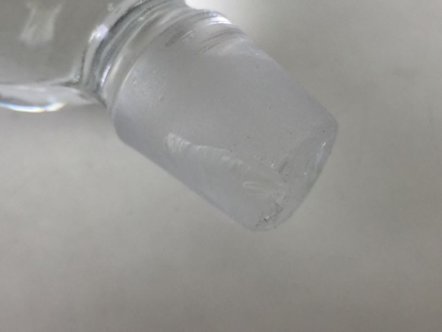 Glass Perfume Bottle With Bird Stopper Note Small Chips On Bottom Of Stopper [Photo 9]