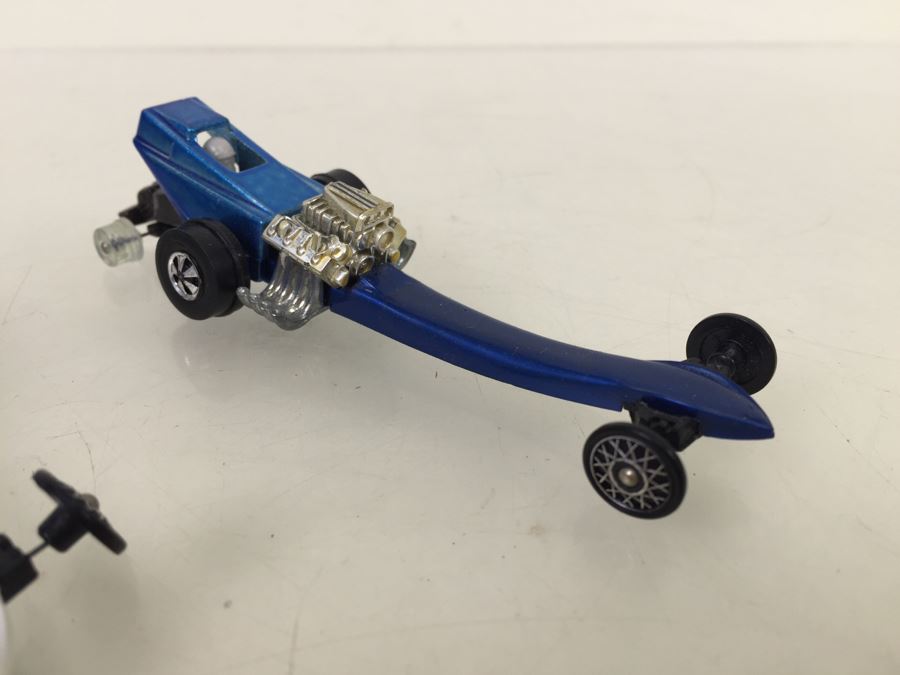 Pair Of Blue And White Hot Wheels Fuel Dragster Cars Vintage 1970 Mattel [Photo 5]