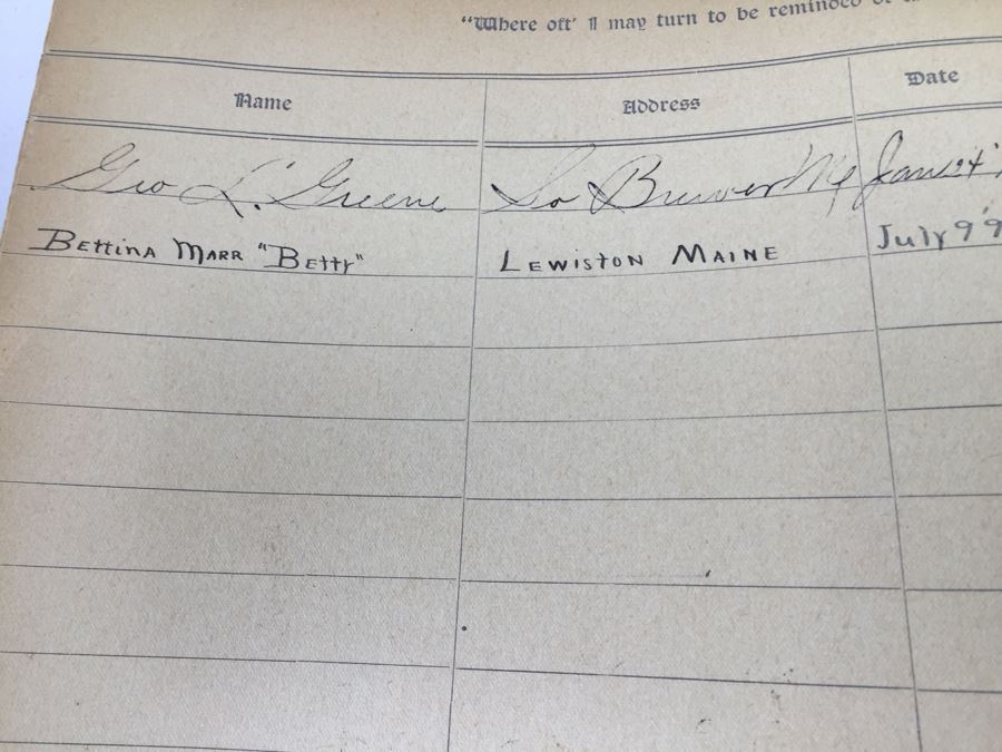 Antique 1894 BATES College Souvenir Scrap Book Filled With Autographs, Photographs And Tickets [Photo 12]