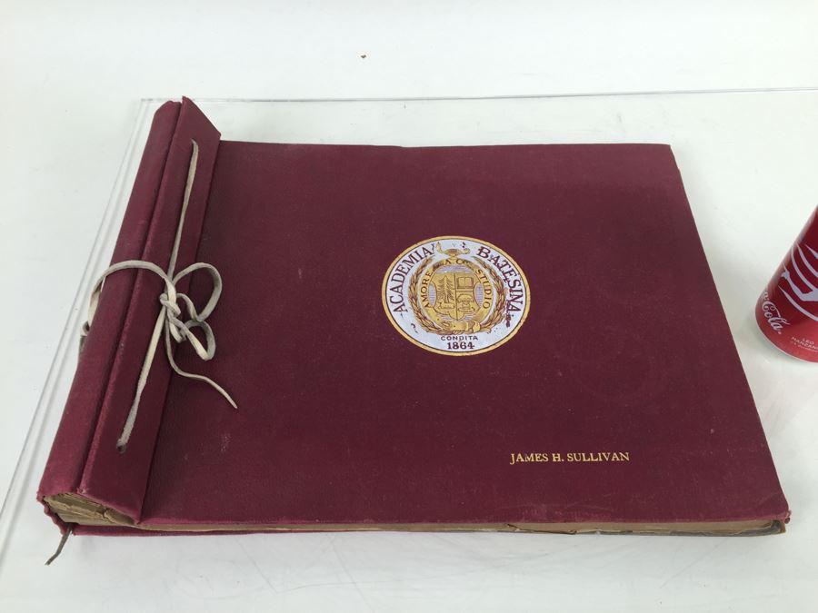 Antique 1894 Bates College Souvenir Scrap Book Filled With Autographs 