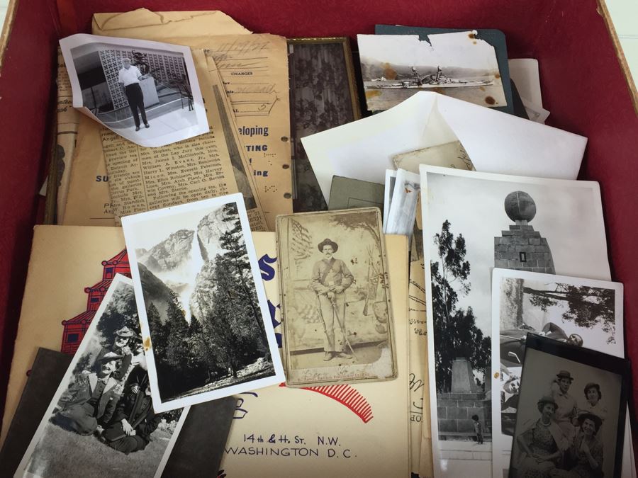 Old Wine Box Filled With Vintage And Antique B&W Photographs [Photo 9]