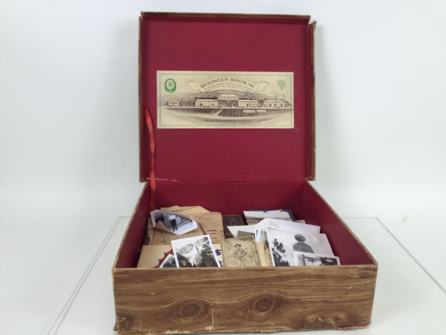 Old Wine Box Filled With Vintage And Antique B&W Photographs [Photo 1]