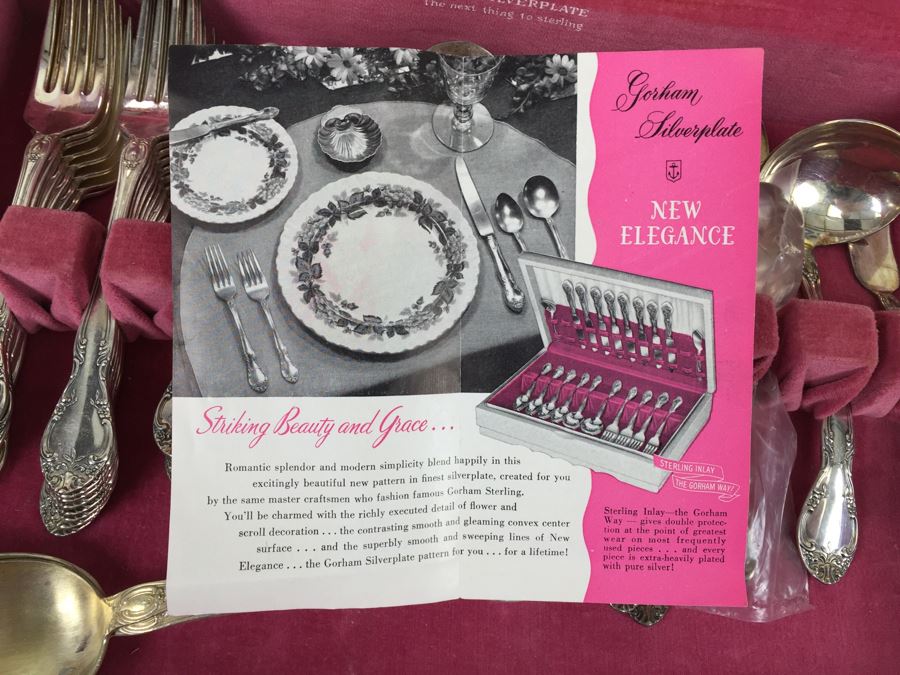 Gorham Silverplate Flatware Set In Pink Box [Photo 9]
