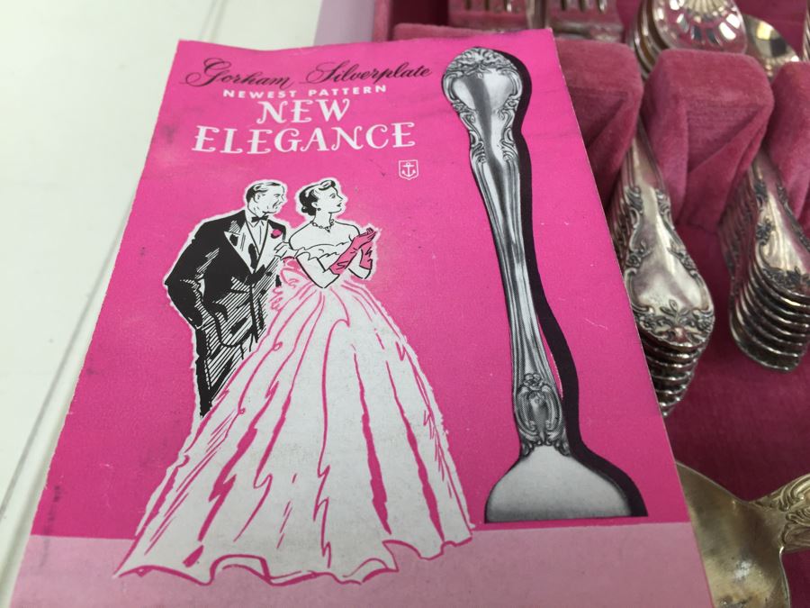 Gorham Silverplate Flatware Set In Pink Box [Photo 5]