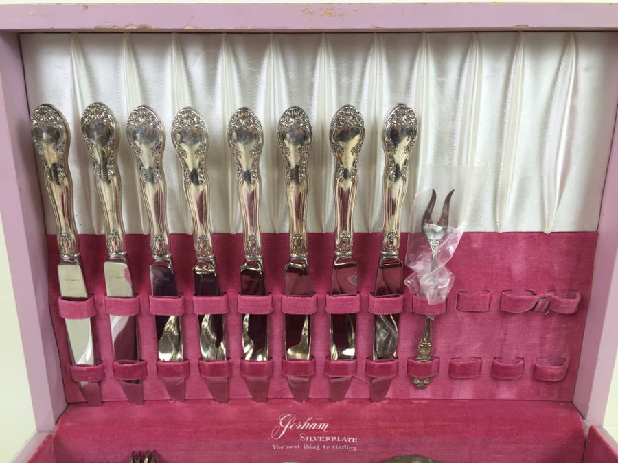 Gorham Silverplate Flatware Set In Pink Box [Photo 7]
