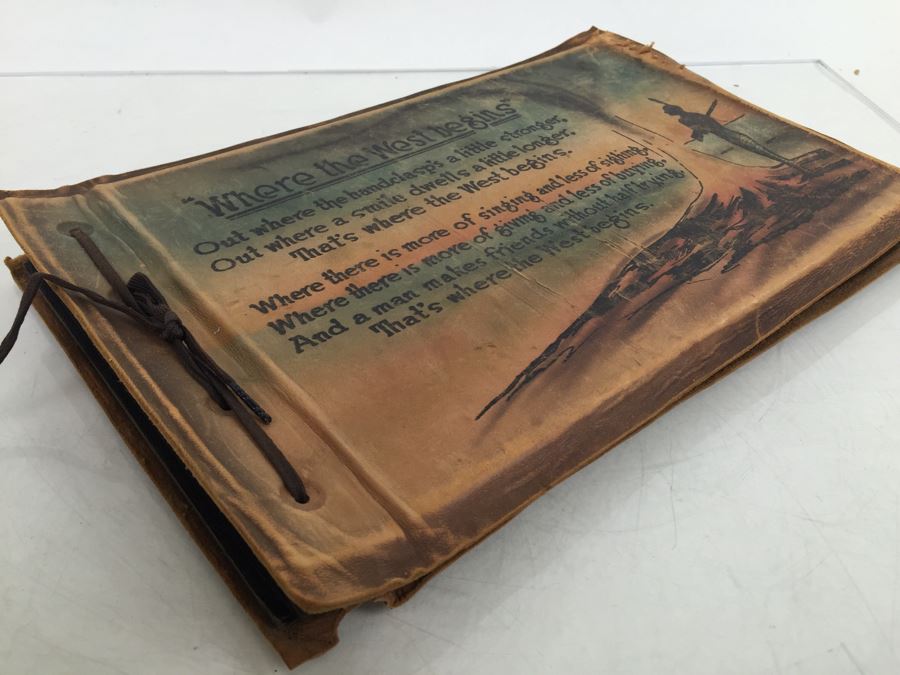 Hand Painted Portrait, Old B&W Photographs, Vintage Yellowstone Park Leather Scrapbook [Photo 21]