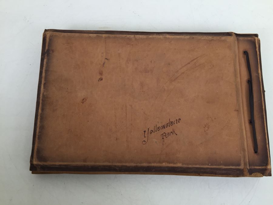 Hand Painted Portrait, Old B&W Photographs, Vintage Yellowstone Park Leather Scrapbook [Photo 22]