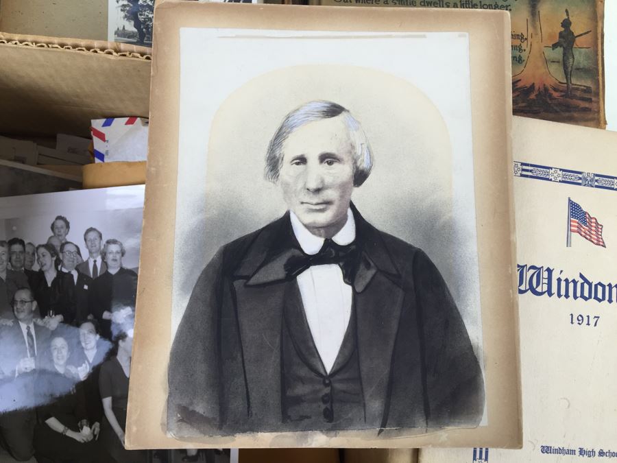 Hand Painted Portrait, Old B&W Photographs, Vintage Yellowstone Park Leather Scrapbook [Photo 2]