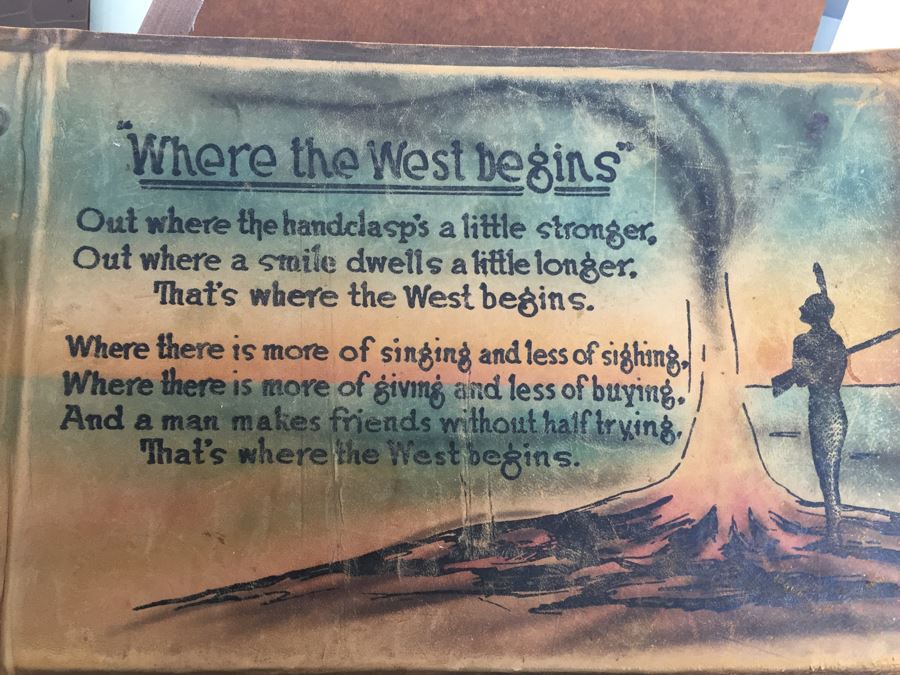 Hand Painted Portrait, Old B&W Photographs, Vintage Yellowstone Park Leather Scrapbook [Photo 13]