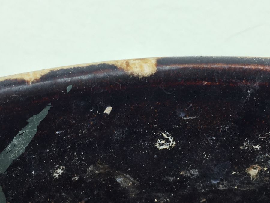 Large Vintage Green And Tan USA Pottery Pot [Photo 6]