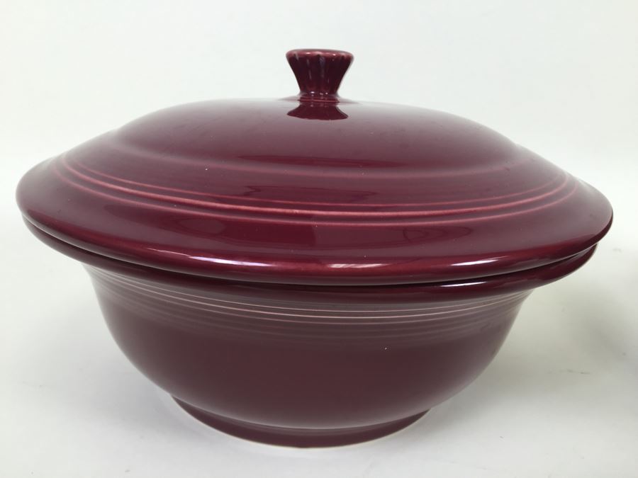 Set Of Burgundy Fiesta Ware Serving Bowls Homer Laughlin China Co [Photo 5]