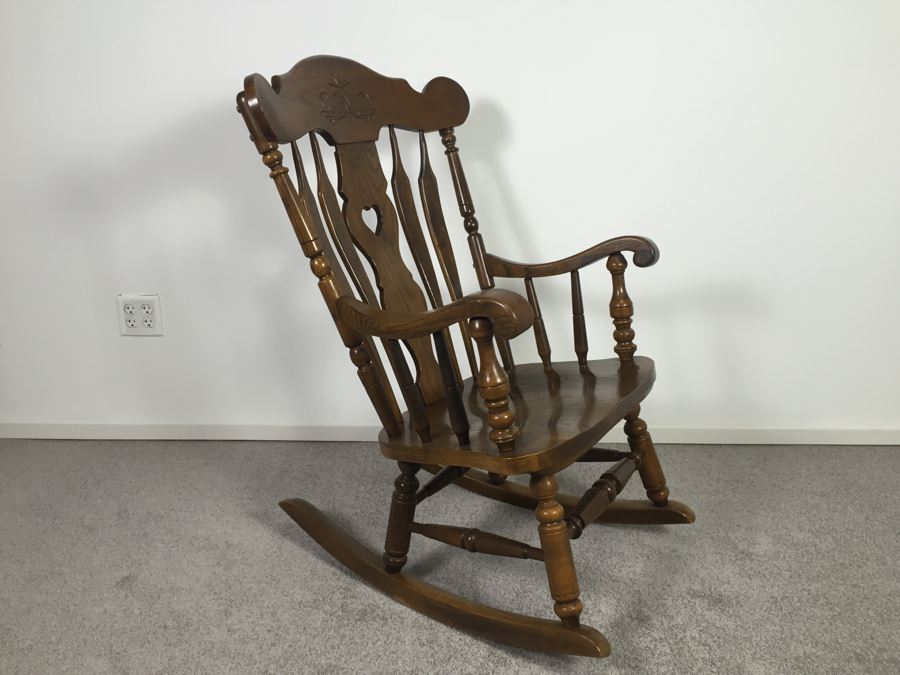 Solid S Bent & Bros Wooden Rocking Chair [Photo 4]