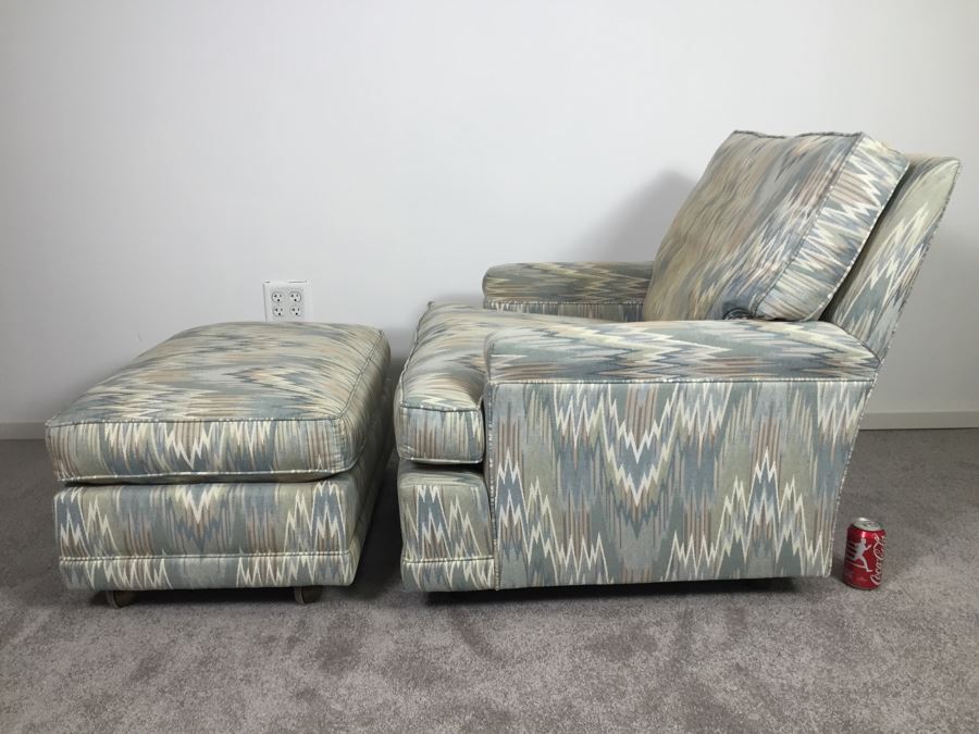 Reupholstered Mid-Century Chair With Ottoman [Photo 3]