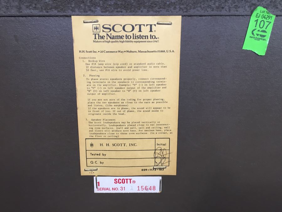 SCOTT 196B Speakers [Photo 11]