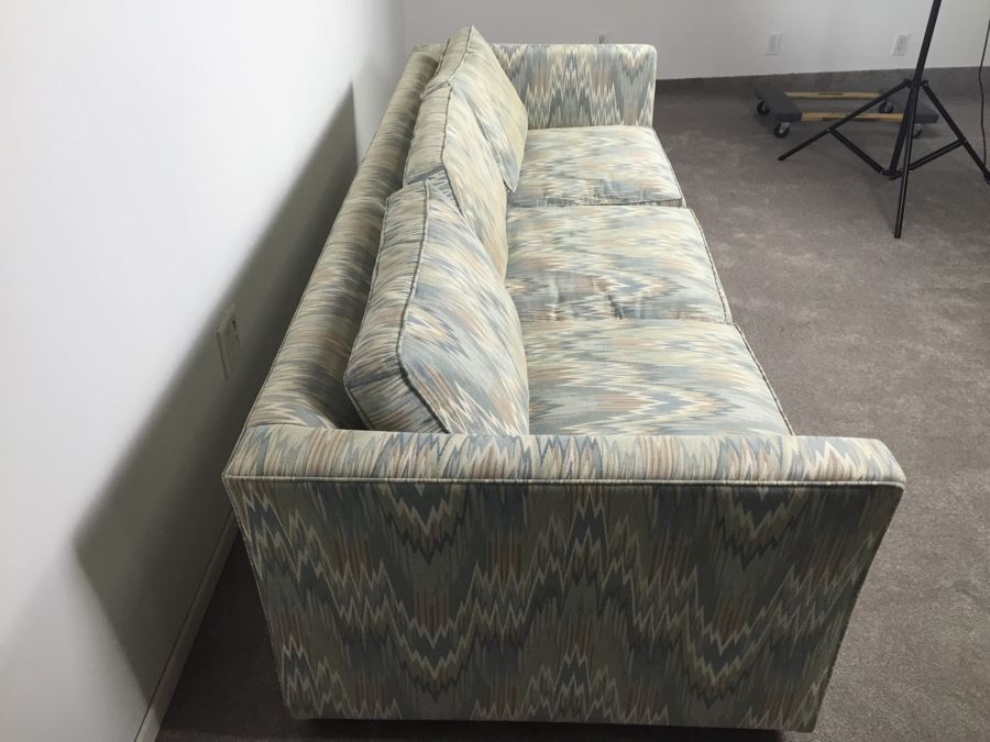 Reupholstered Mid-Century Long Sofa Couch [Photo 3]