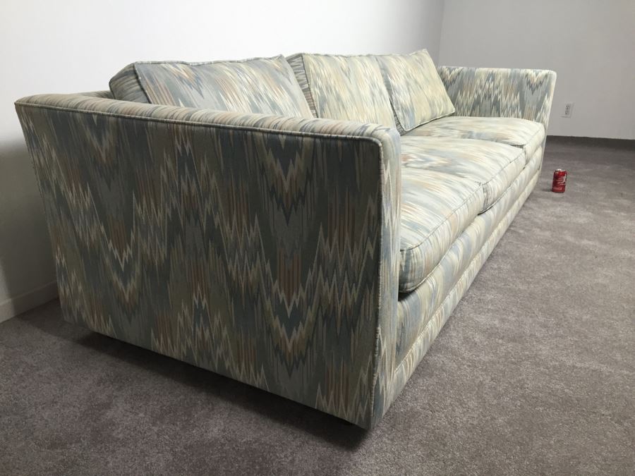 Reupholstered Mid-Century Long Sofa Couch [Photo 2]