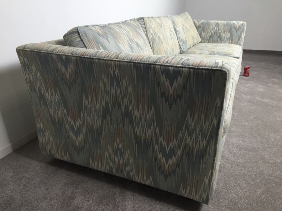 Reupholstered Mid-Century Long Sofa Couch [Photo 7]