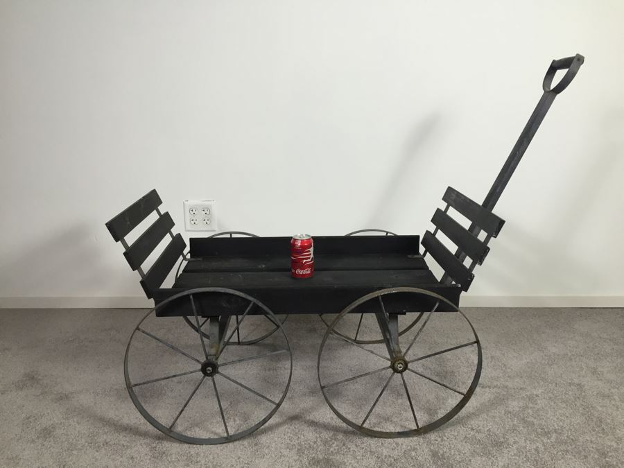 Black Metal And Wood Cart [Photo 4]