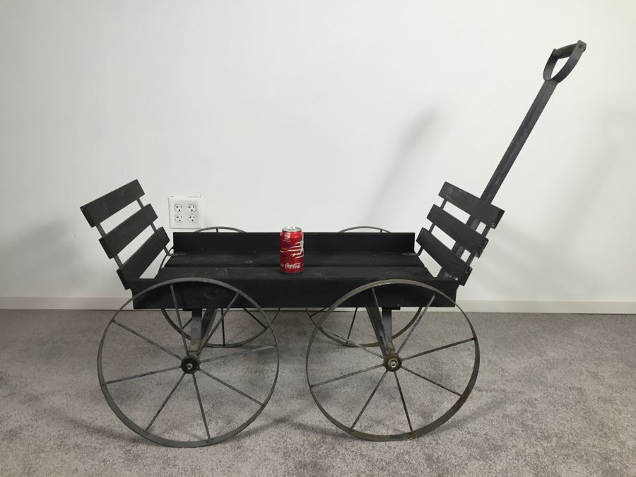 Black Metal And Wood Cart [Photo 1]