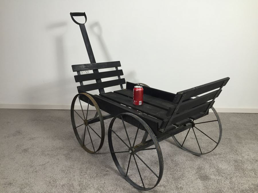 Black Metal And Wood Cart [Photo 2]