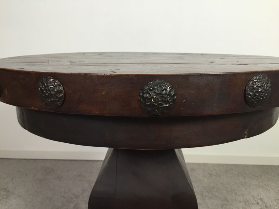 Solid Heavy Wooden Pedestal Table (Weight Shocked The Movers) [Photo 8]