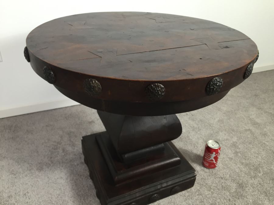 Solid Heavy Wooden Pedestal Table (Weight Shocked The Movers) [Photo 11]