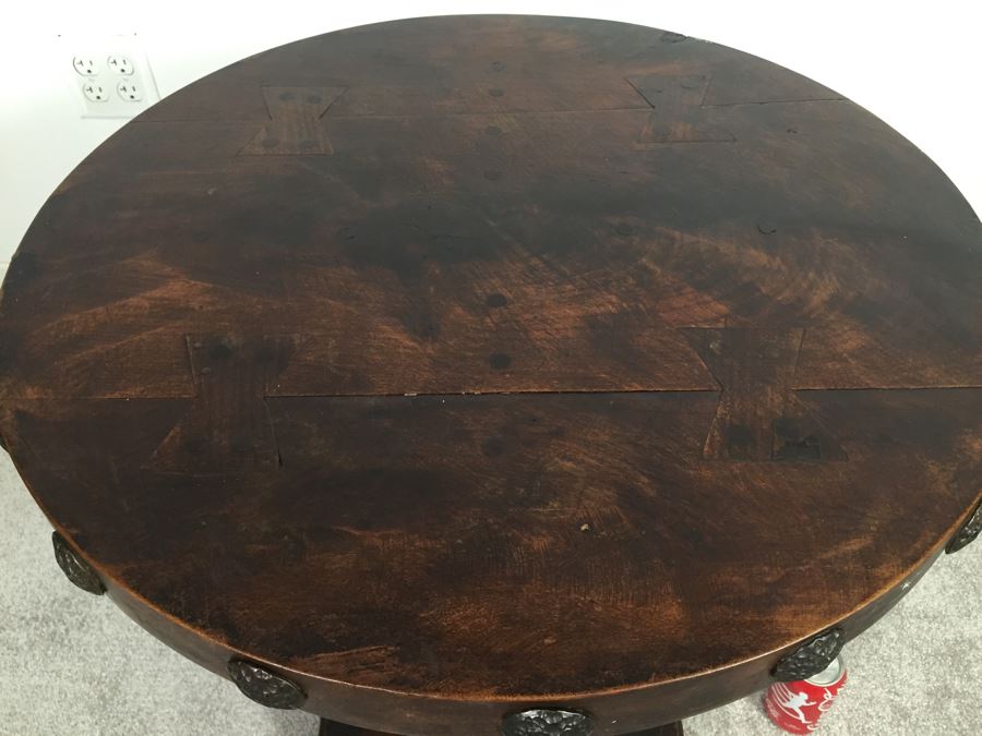 Solid Heavy Wooden Pedestal Table (Weight Shocked The Movers) [Photo 9]