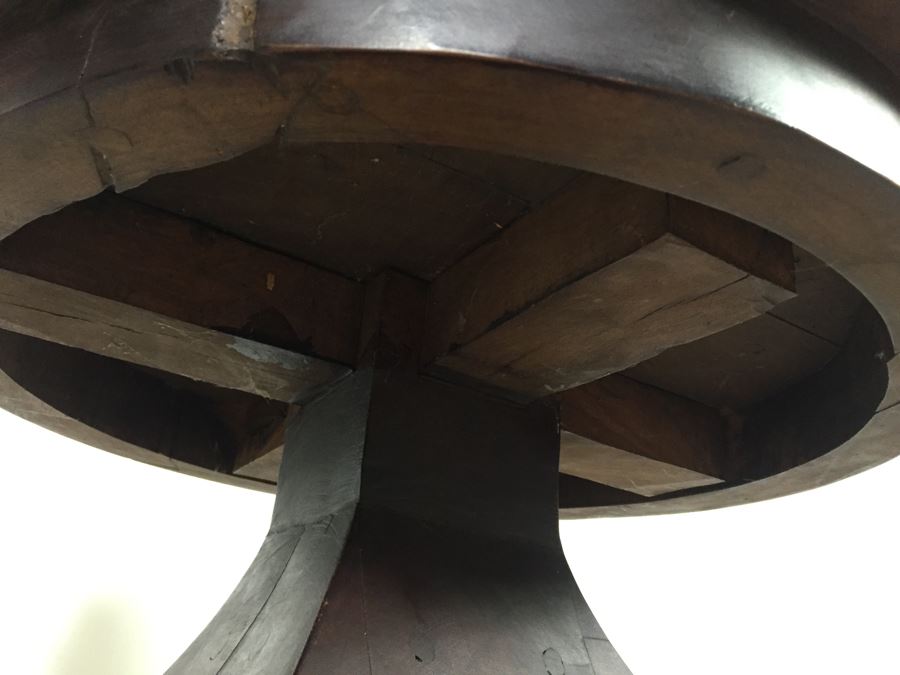 Solid Heavy Wooden Pedestal Table (Weight Shocked The Movers) [Photo 7]