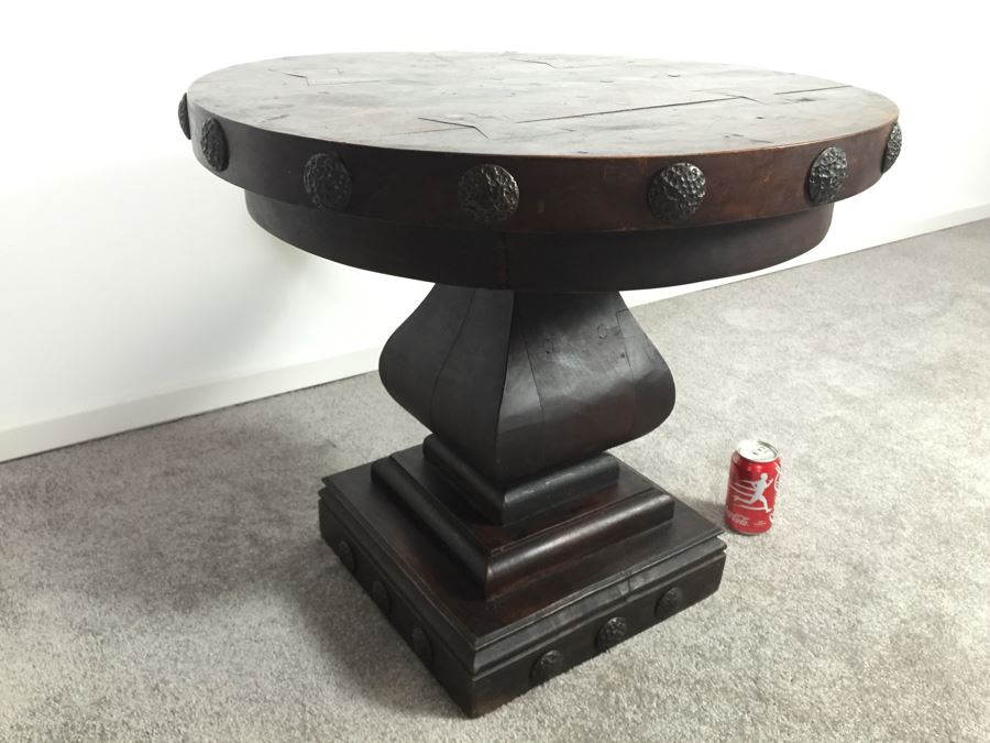 Solid Heavy Wooden Pedestal Table (Weight Shocked The Movers) [Photo 12]