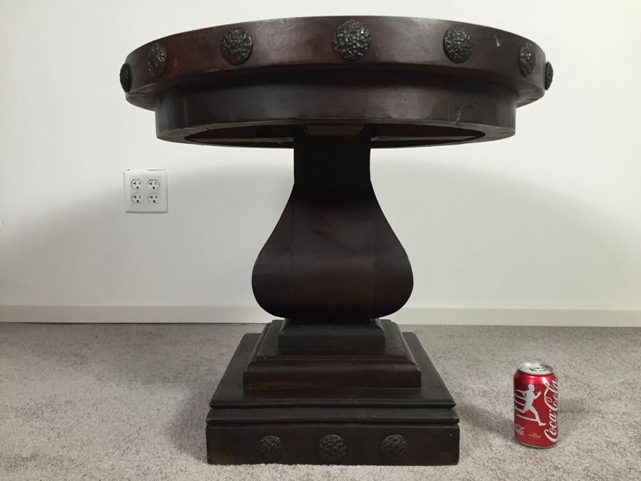 Solid Heavy Wooden Pedestal Table (Weight Shocked The Movers) [Photo 4]