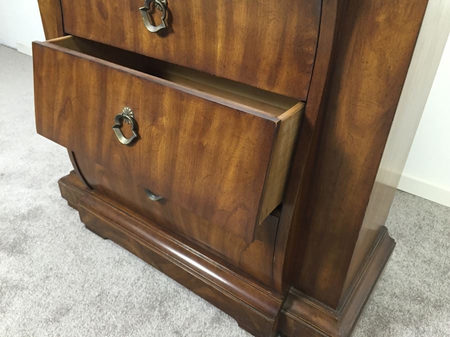 Stunning Drexel Heritage Classic Court Marble Top Table With Serpentine Drawers [Photo 9]