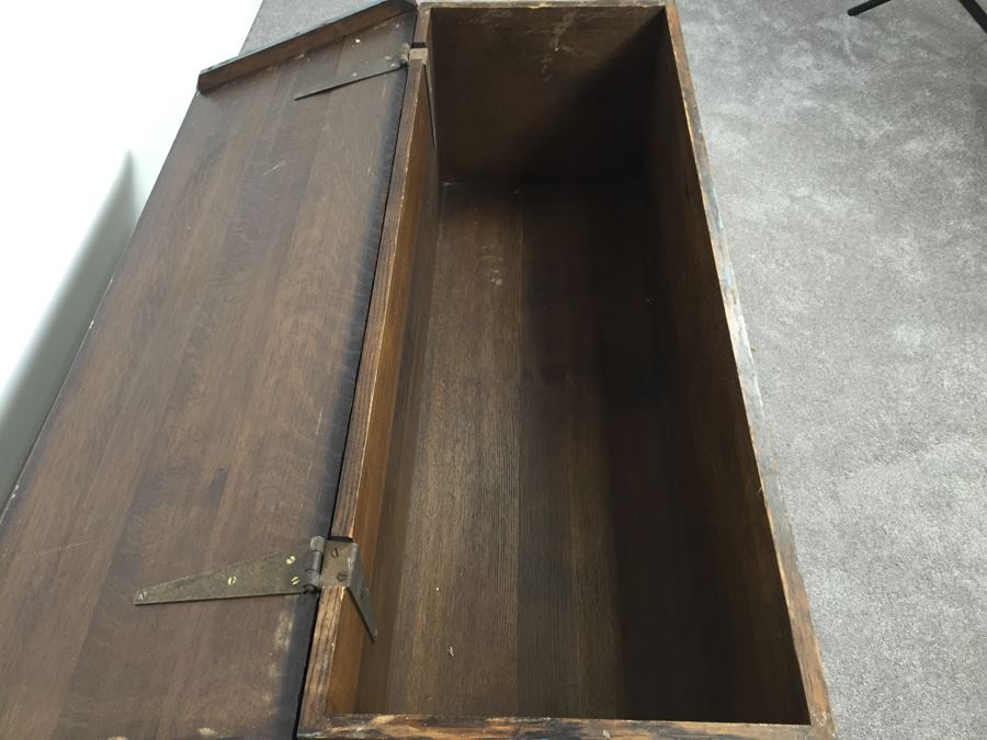 Vintage Carved Wooden Chest Trunk Marked AGA 39 [Photo 14]