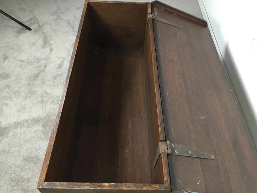 Vintage Carved Wooden Chest Trunk Marked AGA 39 [Photo 15]