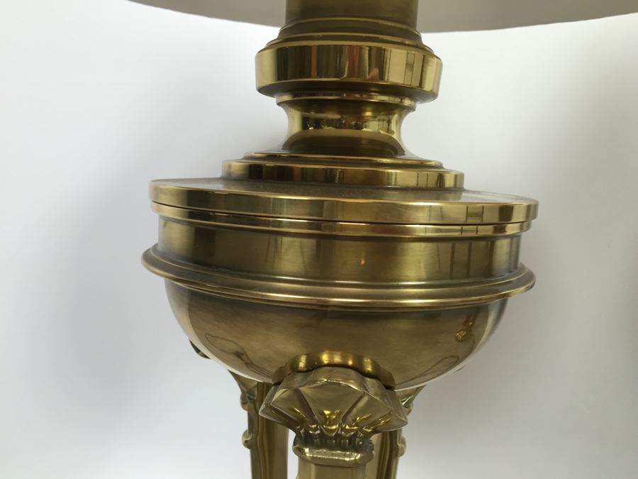 Pair Of Heavy Solid Brass Stiffel Lamps With Shades [Photo 5]