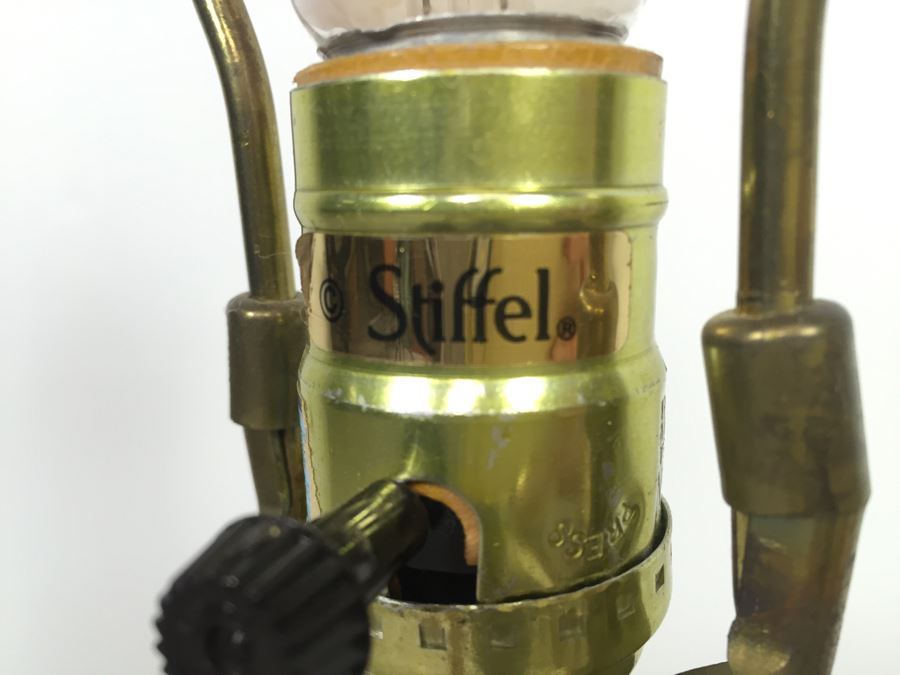 White Brass Stiffel Lamp With Shades [Photo 3]