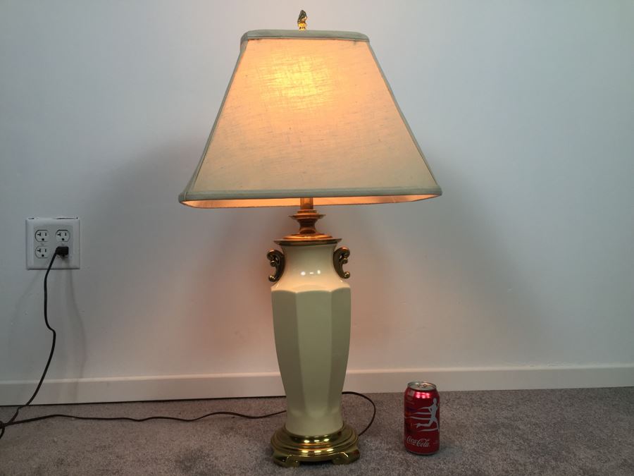White Brass Stiffel Lamp With Shades [Photo 1]