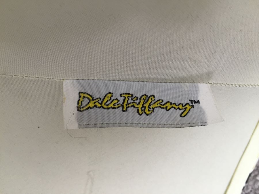 Gilt Metal Lamp With Femal Sculpture And Dale Tiffany Shade [Photo 3]