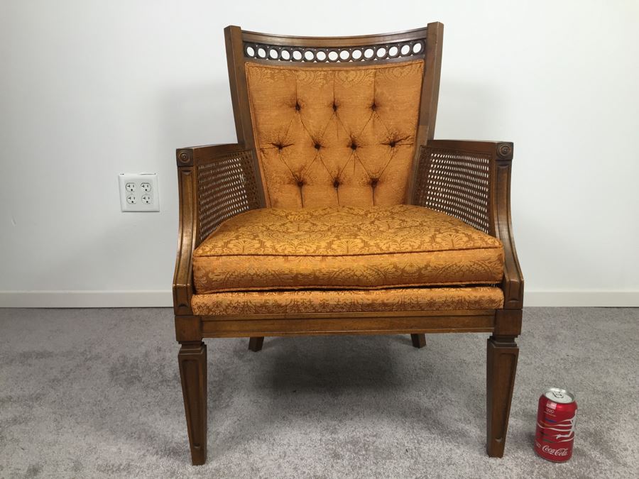 Tufted Armchair With Cane Sides [Photo 1]