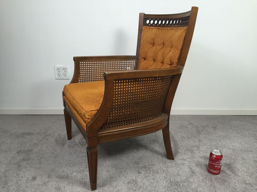 Tufted Armchair With Cane Sides [Photo 2]