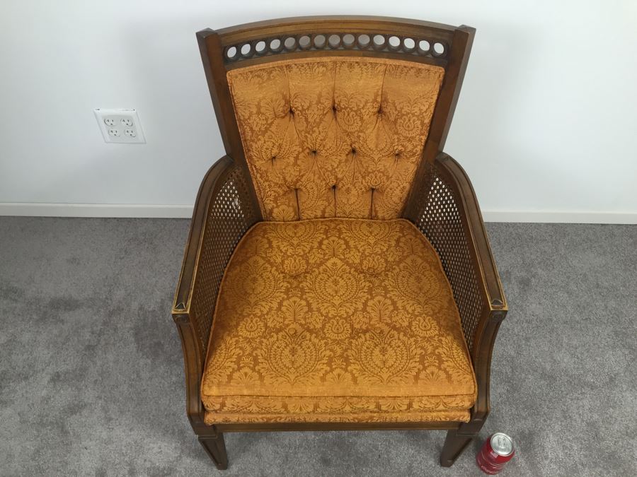 Tufted Armchair With Cane Sides [Photo 6]