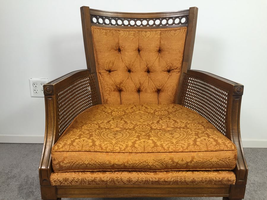 Tufted Armchair With Cane Sides [Photo 4]