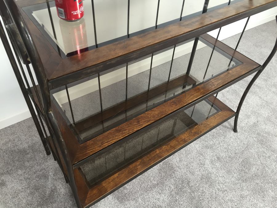 Elegant Bakers Rack With 5 Shelves - Metal, Wood And Glass [Photo 8]