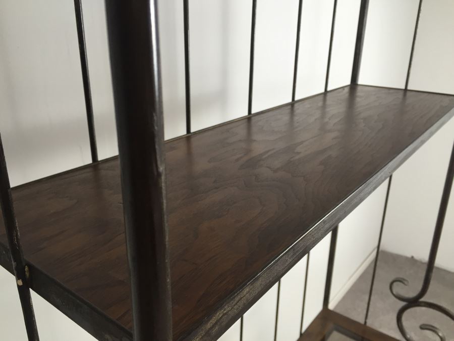 Elegant Bakers Rack With 5 Shelves - Metal, Wood And Glass [Photo 6]