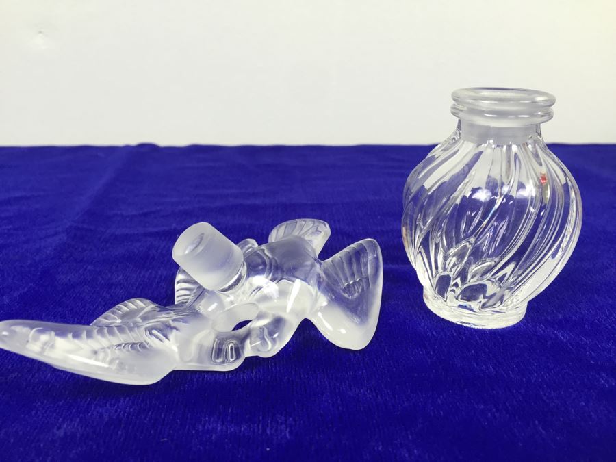 Lalique Glass Perfume Bottle Collection Some Signed Etched Lalique From Nina Ricci And Chanel No 5 [Photo 10]