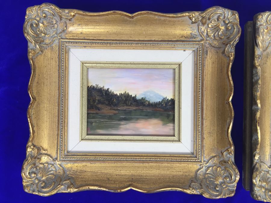 Pair Of Original Ruth Lovestedt Signed Oil Paintings In Nice Gilded Frames [Photo 4]