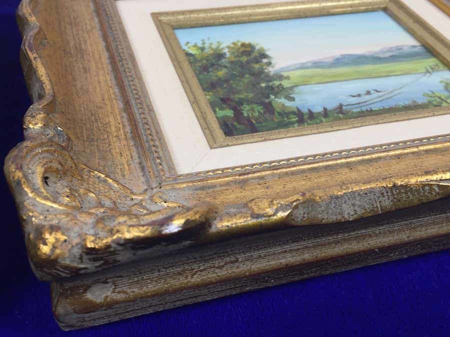 Pair Of Original Ruth Lovestedt Signed Oil Paintings In Nice Gilded Frames [Photo 3]