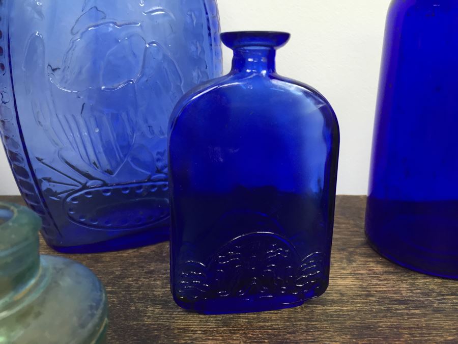 Colored Collectible Glass Inkwell Lot With Bottles [Photo 9]